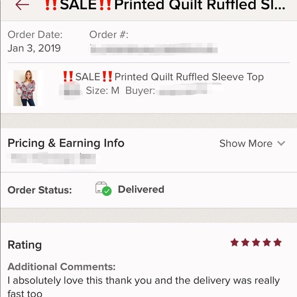 ‼️SALE‼️Printed Quilt Ruffled Sleeve Top - Picture 5 of 5